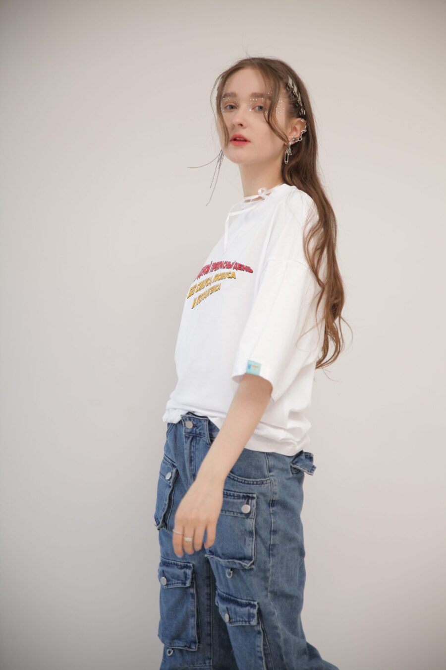 ФУТБОЛКА OVERSIZE ЖЕНСКАЯ / «СИНУС, КОСИНУС», БЕЛАЯ — изображение 5